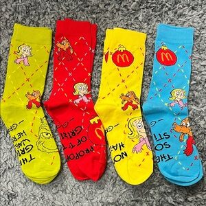 McDonald’s 2025 Grinch Adult Colorful Cartoon Character Socks Set